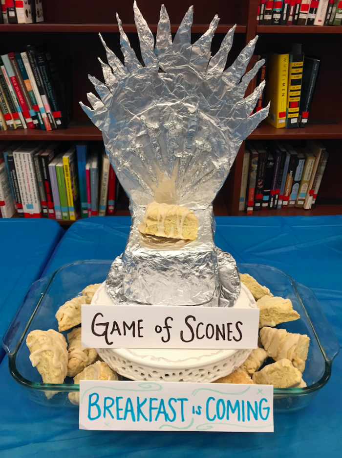 A Game of Scones was an entry in Myrin Library's 14th Annual Edible Books Festival at Ursinus College.
