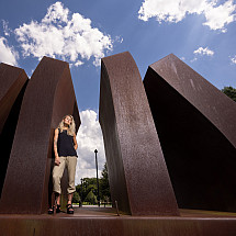 Student at the Philip and Muriel Berman Museum of Art.