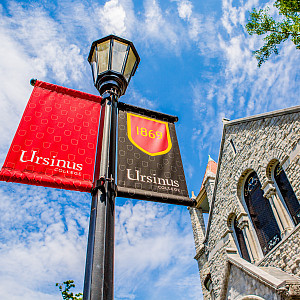 Ursinus Flag on Campus
