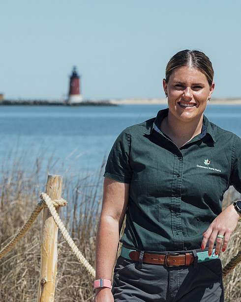 Molly Serfass '14 at Cape Henlopen State Park in Delaware.