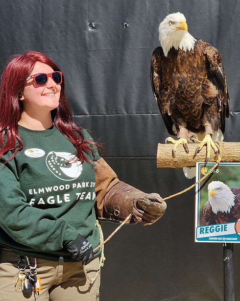 Elisa and Reggie the Bald Eagle