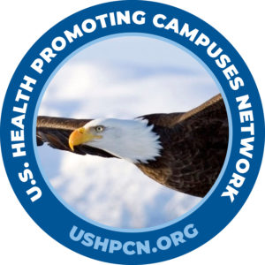 US Health Promoting Campuses Network seal with flying eagle emblem