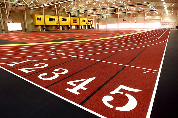 Indoor track at the Floy Lewis Bakes Center