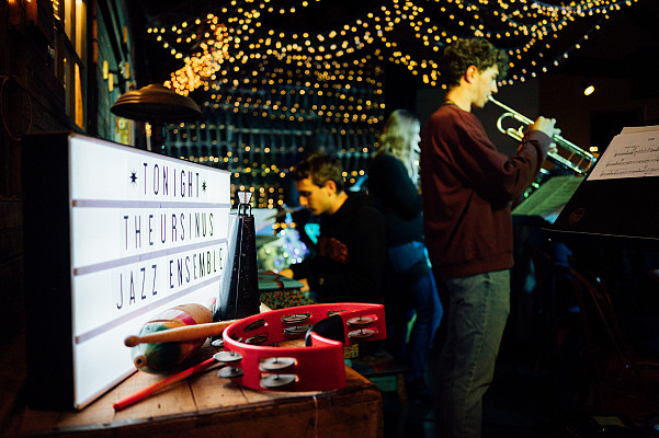 Ursinus Jazz performs at Trouble's End Brewing in Collegeville on October 9, 2024.