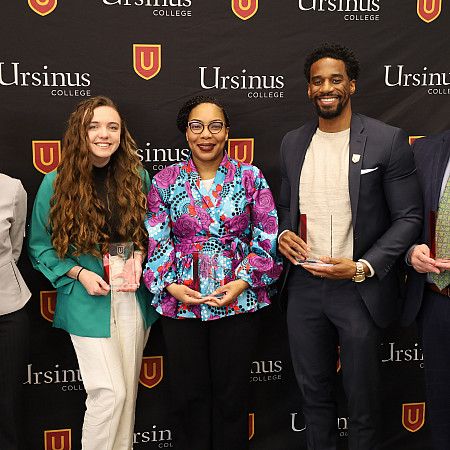 Photo showing Vice President for Inclusion with the 2024 Recipients of the Ursinus Beloved Community Awards.