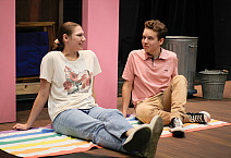 Calista Baechtold '26 and Andrew Reyes '28 rehearse a scene Afternoon at the Seaside.