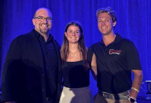 Assistant Professor of Health Sciences Kyle Beyer, Rianne Moll '25, and David Kenny '25