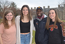 Thomas J. Watson Fellowship finalists Kristen Cooney '22, Gabrielle Pitt '22, Simbarashe Simba Kanjanda '22, and Neva McGowan