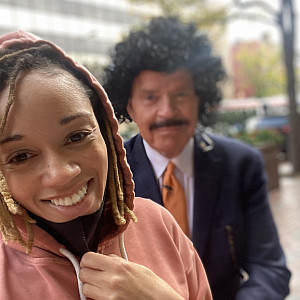 Latonia Brown '04 and FOX 29's Mike Jerrick
