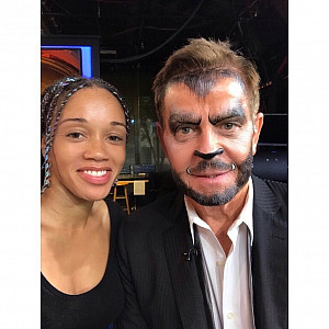 Latonia Brown '04 and FOX 29's Mike Jerrick