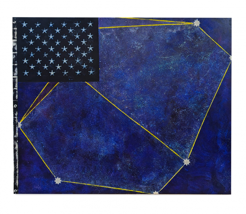 Flag 6 (We Can Build a Constellation), 2024. Ink on canvas, 69 3/4 x 86 in.