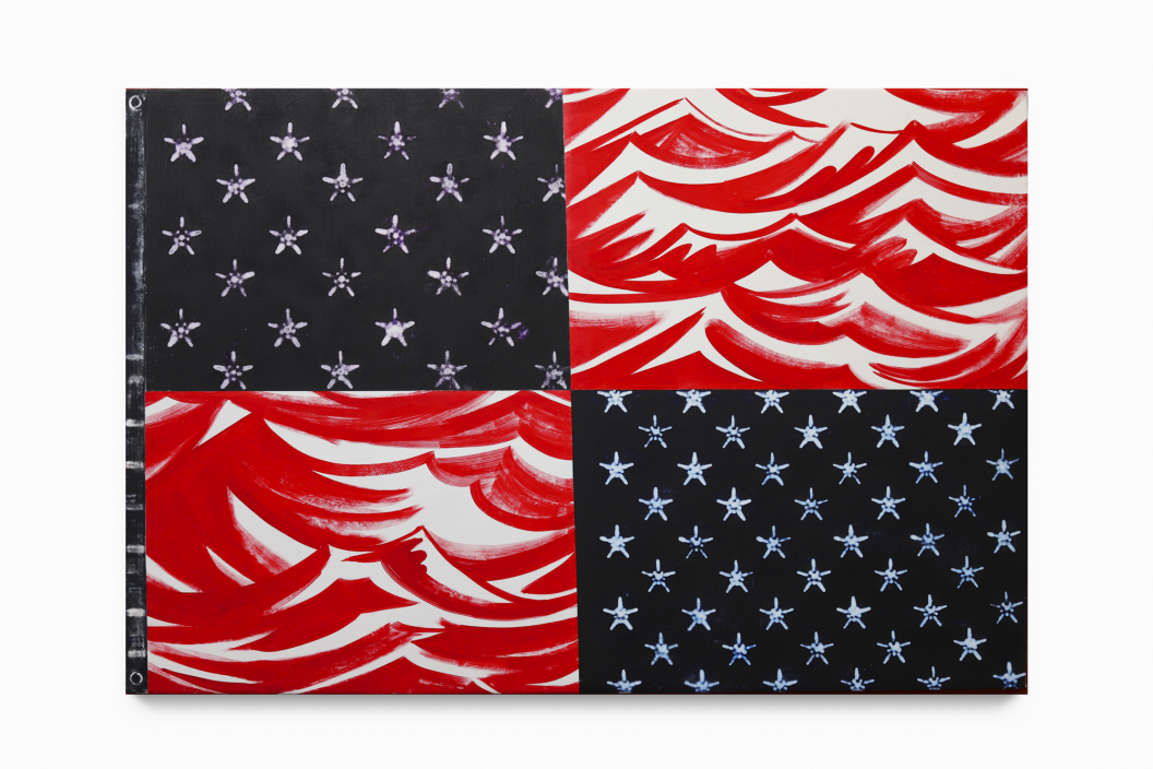 Flag 3 (OR), 2024. Ink on canvas, 39 3/4 x 60 in.