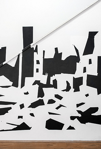 Kelsey Gavin, Sharp Objects, Wall Installation, 2021. Acrylic on Drywall. 6.5 x 12 feet.