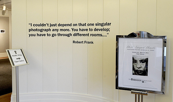 Installation view of Spaces, Places and Identity: Robert Frank “Portraits.