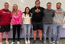 Pictured left to right: Maxwell Valeriano, Julia Schreiber, Rebecca Lam, Harrison Bonanny, Ethan Belville, William Krueger