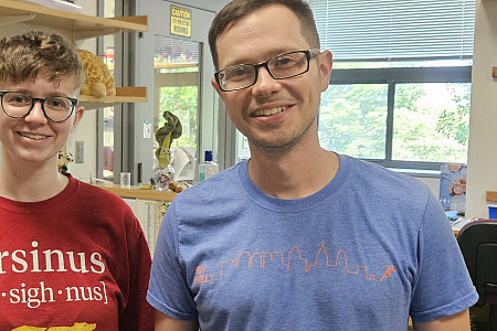 Cael Milbourne '25 with Dr. Ryan Walvoord