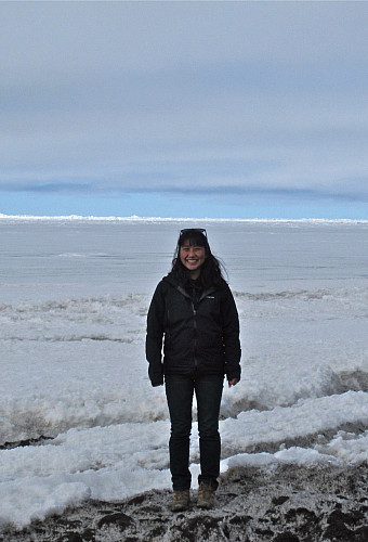 ENV alum Sarah Huang at the Beaufort Sea for ethnographic field work as part of her graduate degree.