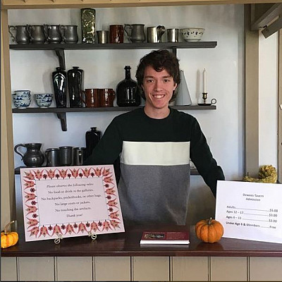 Recent graduate Logan Mazullo interned at the local Trappe Historical Society, helping create exhibits, preparing a historic building to ...