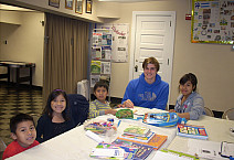 Student tutoring children from the Hispanic community of Pottstown, Pa.