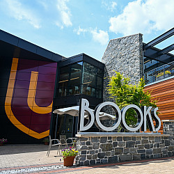 Outside of the Schellhase Commons Bookstore.