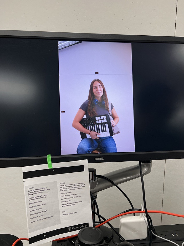 In the Ritter photo studio, professional photographers shot UC students Maia and Madison for dynamic digital ads showcasing hands-on lear...