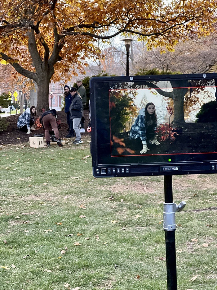 Ursinus student Allie '24 steps in to illustrate that our students dig deeper in this environmental shot.