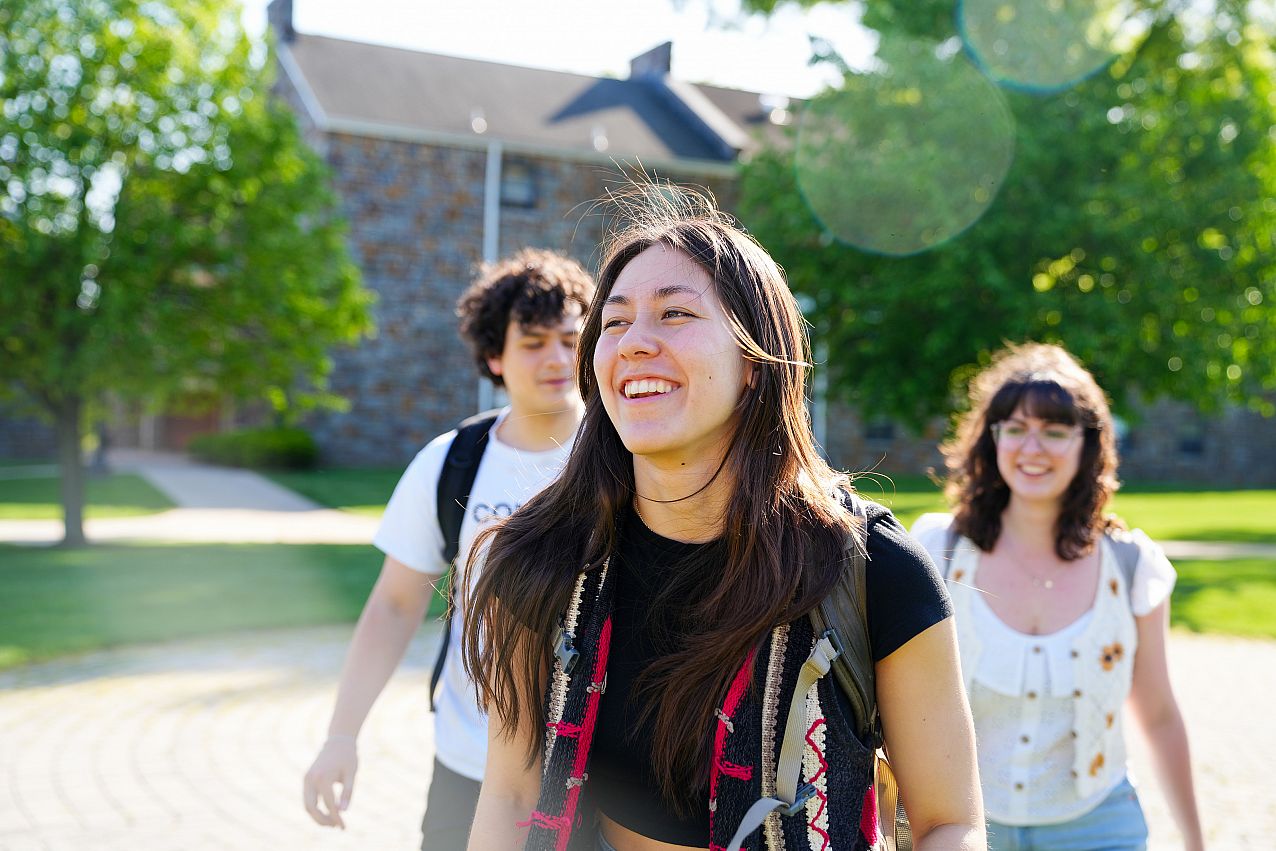 Students walking on campus