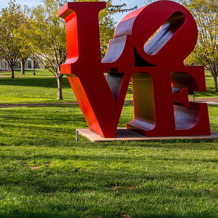 An icon of the Ursinus campus, the Love sculpture.