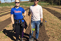 Members of the Ursinus community planted a food forest at Whitaker Environmental Research Station.