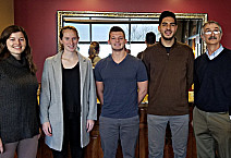 Gemma Dufoe '20, Bridget Sherry '19, Brett Korn '20 and Jorge Arrisueno '20 (pictured left to right with Professor Andrew ...