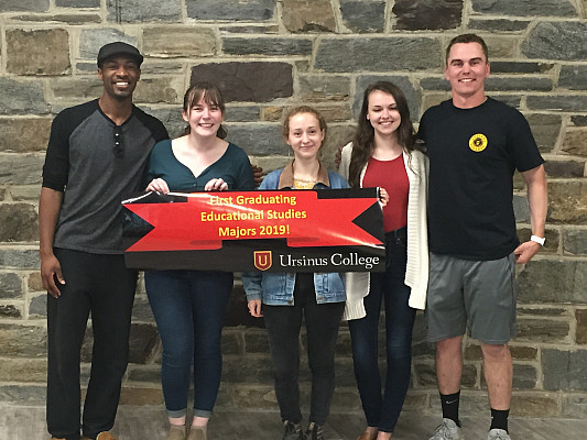 Members of the first graduating class of the educational studies major at Ursinus.
