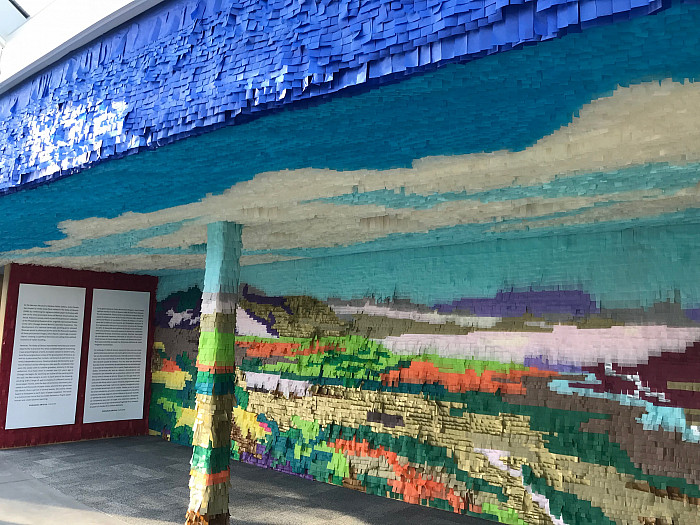 In the Berman Museum of Art, Favela has spent several weeks working on a large piñata piece with the help of student, faculty, staff, an...