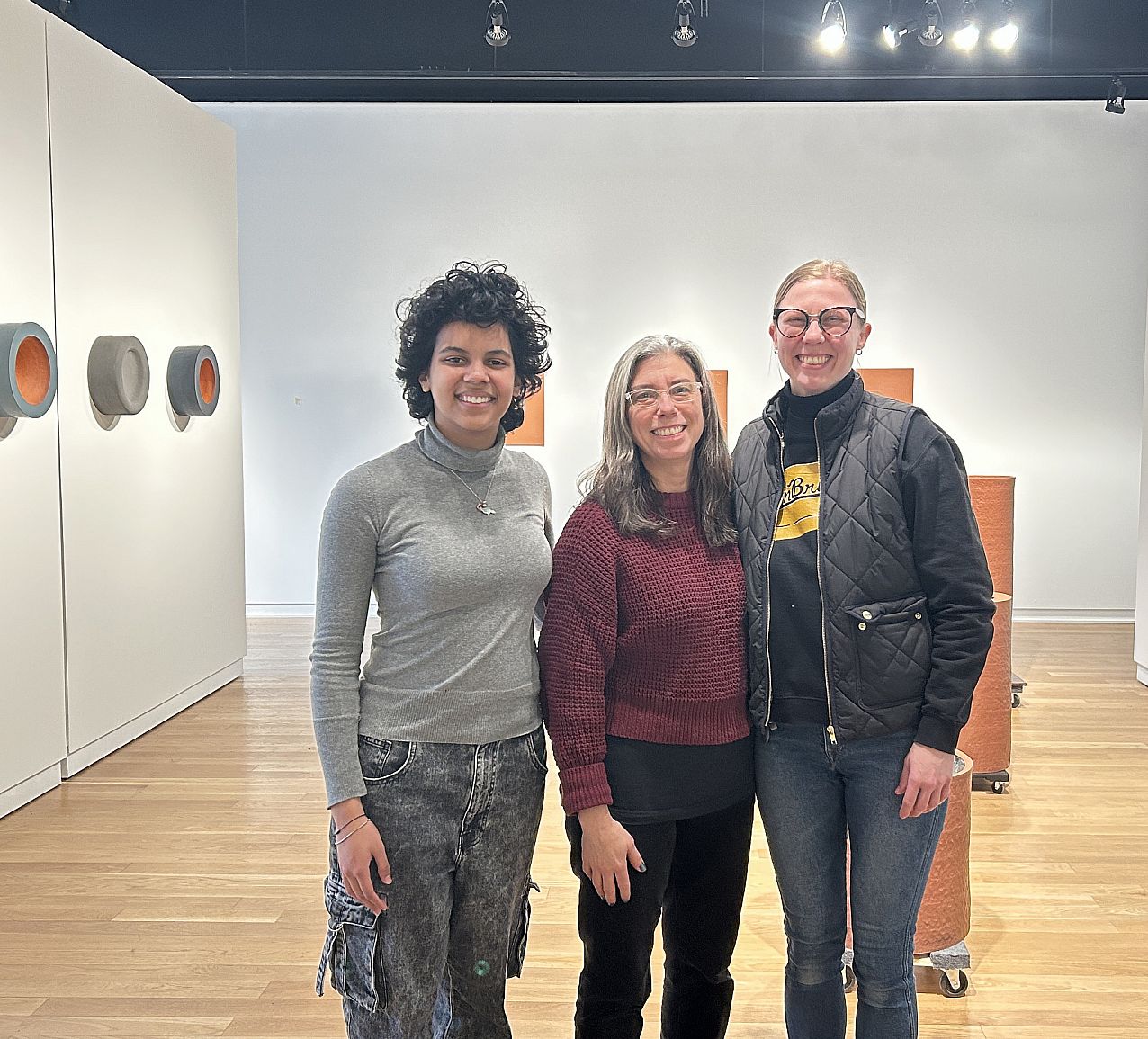 Liv Neri, Class of 2028, shadowed alum Jennifer Zwiling, Curator and Director of Artistic Programs at The Clay Studio